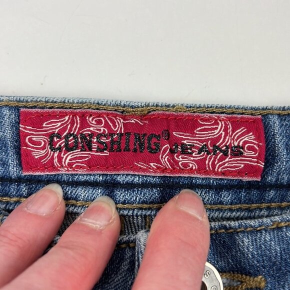 Conshing Mid-Rise 5 pocket Bedazzled Jeans - Picture 4 of 10